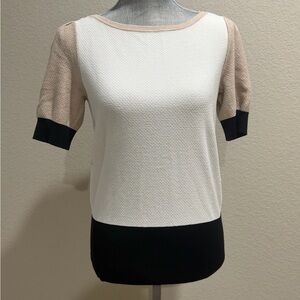 White House Black Market Color Block Short Sleeve Top